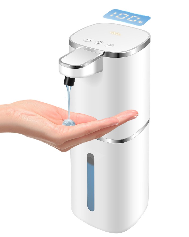 Automatic Liquid Soap Dispenser,Digital Display 9-Level Adjustable Touchless Smart Hand & Dish Soap Dispenser, USB Rechargeable, 13.5oz/400mL Wall Mounted for Bathroom Kitchen, Hotel, Restaurant